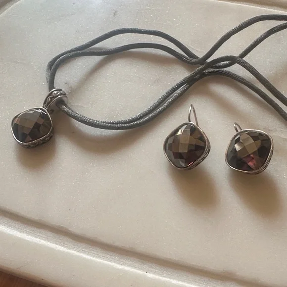 Brighton Black and Silver Necklace Set